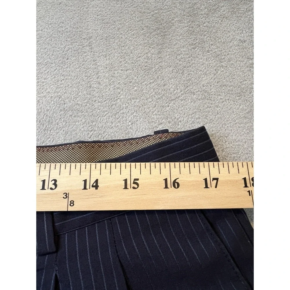 Milan Lineage New York Mens Pants 36R Navy Pinstripe Cuffed Slacks Dressy